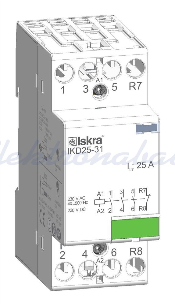 Inštalacijski kontaktor IK 25A 3NO 1NC 230V AC 2M
