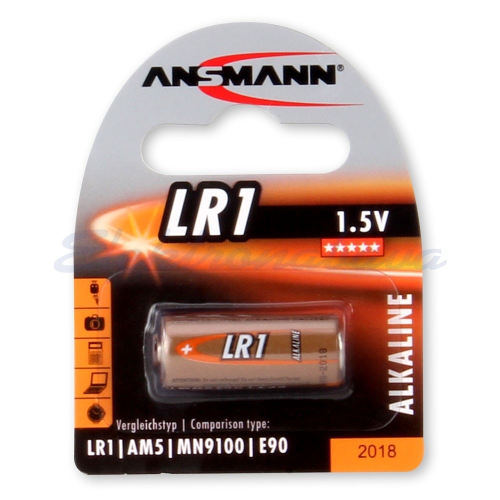 Alkalna baterija ANSMANN LR 1 940mAh 1,5V 28mm 10mm